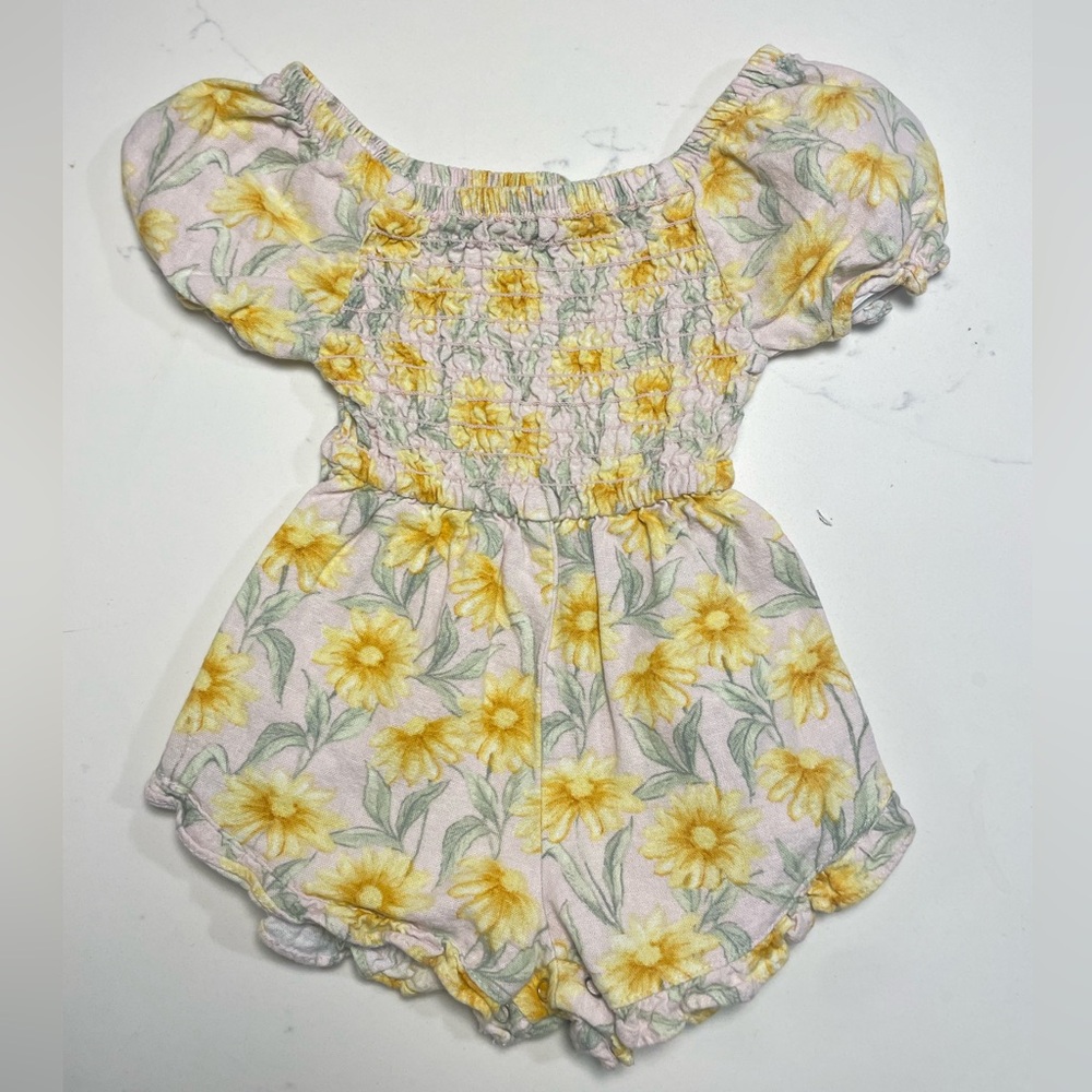 Vince Camuto Girls 24M Floral Pink Yellow Kids Romper